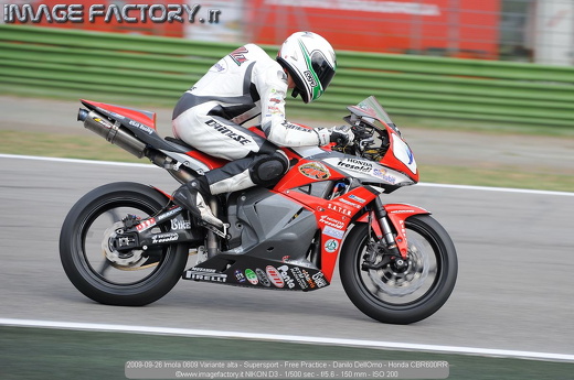 2009-09-26 Imola 0609 Variante alta - Supersport - Free Practice - Danilo DellOmo - Honda CBR600RR